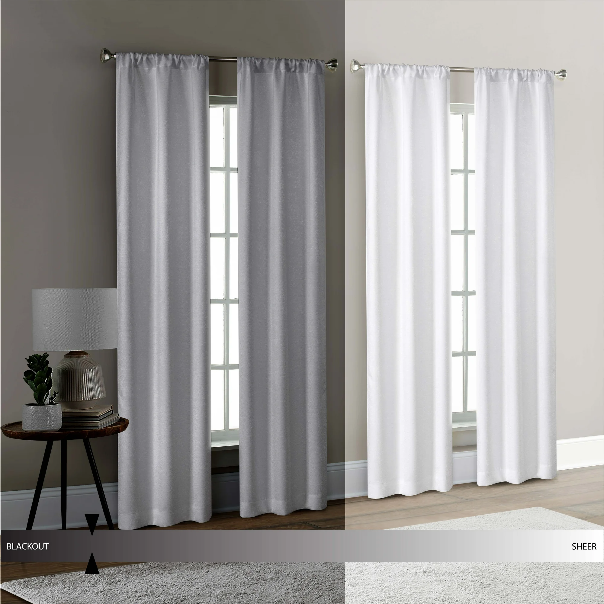 Mainstays 4 of a Kind Blackout Curtain Panels, Set of 4, Blue Cove, 28" W x 63" L