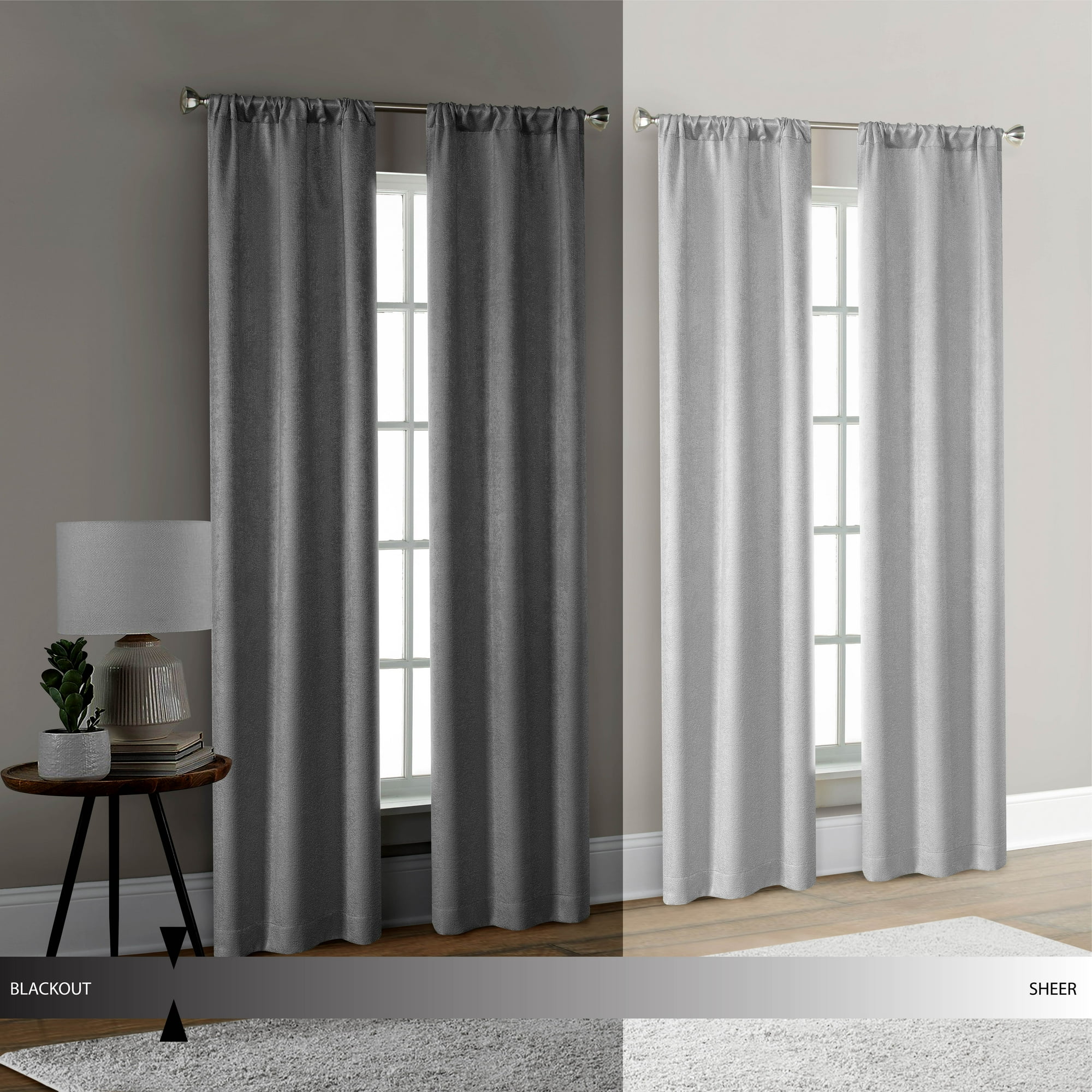 Mainstays 4 of a Kind Blackout Curtain Panels, Set of 4, Blue Cove, 28" W x 63" L