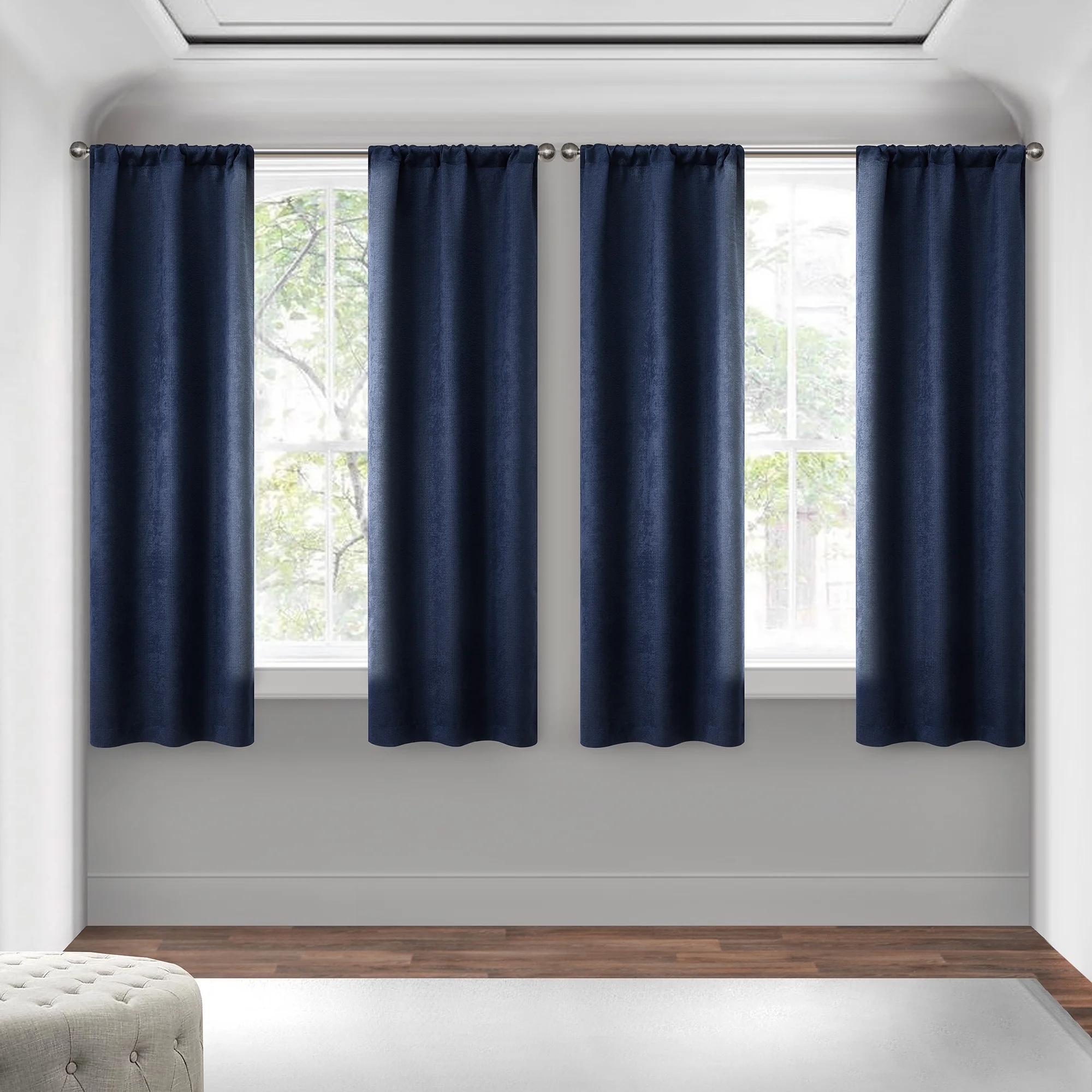 Mainstays 4 of a Kind Blackout Curtain Panels, Set of 4, Blue Cove, 28" W x 63" L